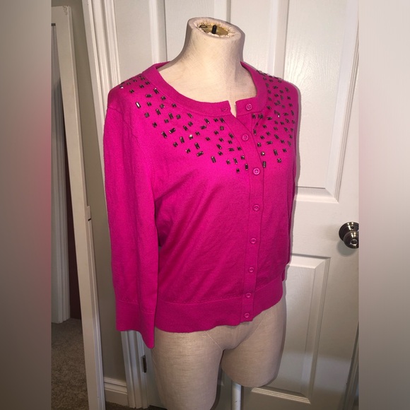 Kate Spade Fuchsia Cardigan with Embellishments - Picture 2 of 5
